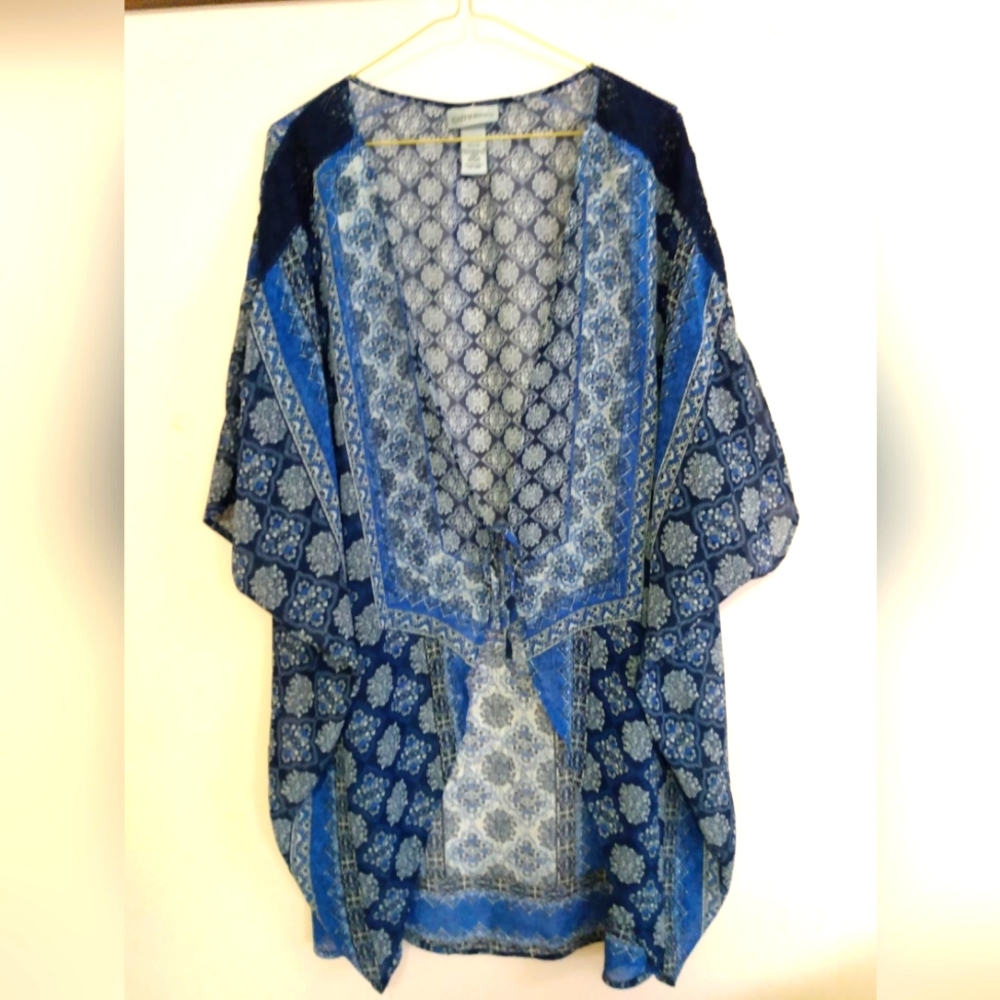 Kimono Oversized Catherine's 0X/1X Blue/Black/White